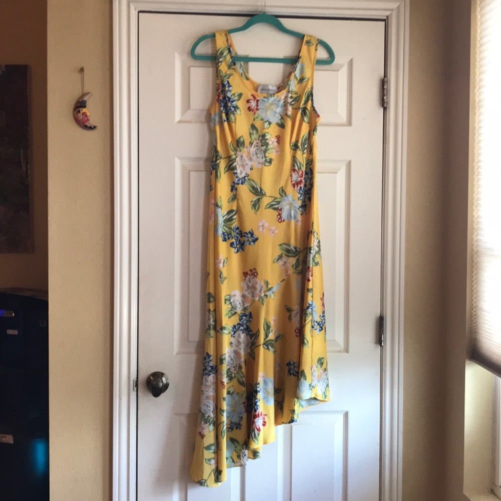 Donna Morgan Floral Asymmetrical Hem Dress Sz 10